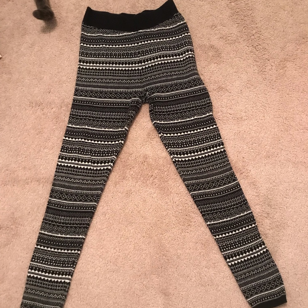 Knit winter print leggings